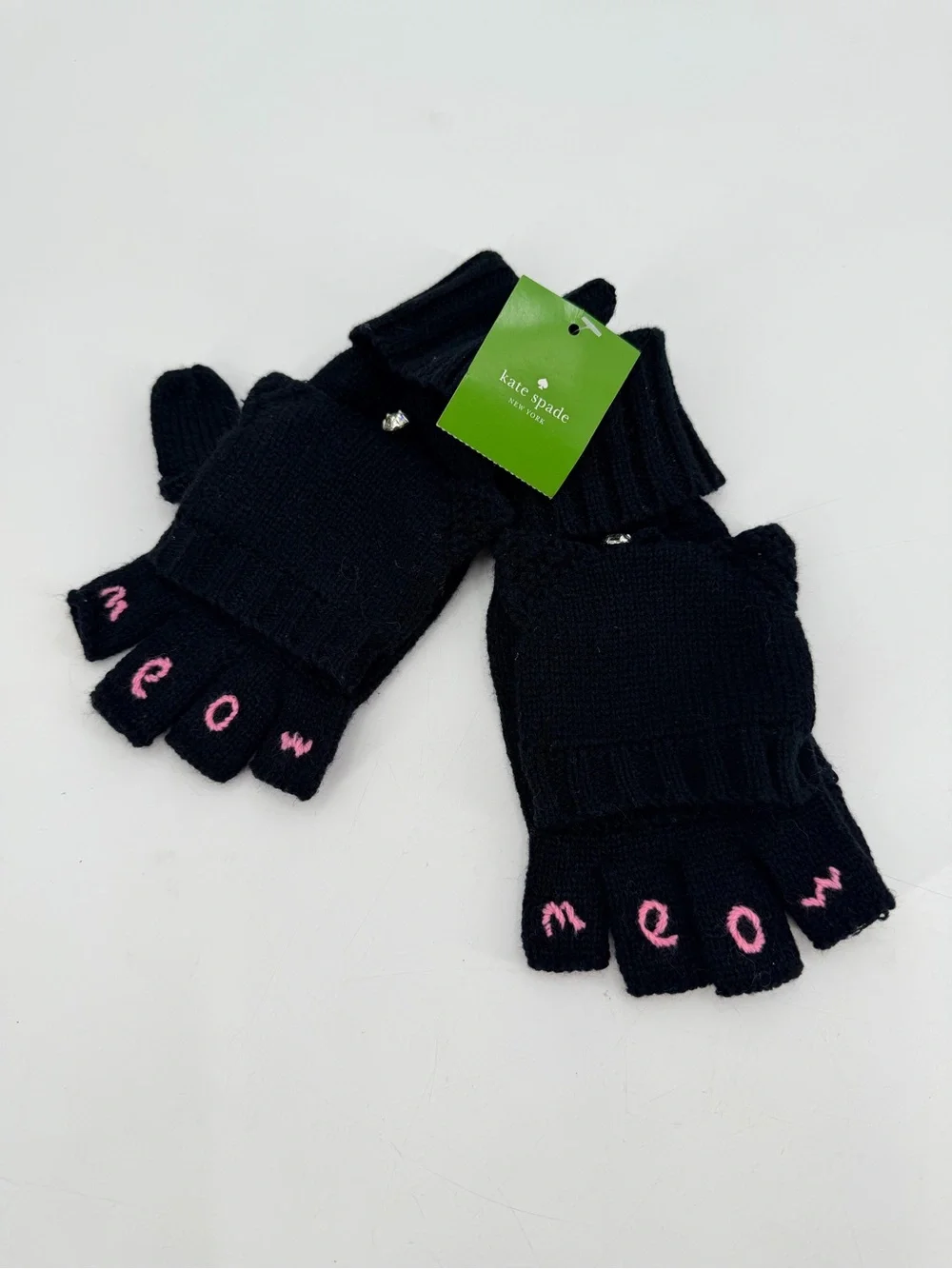Kate Spade New York Gloves Meow Pop Top Mittens NEW